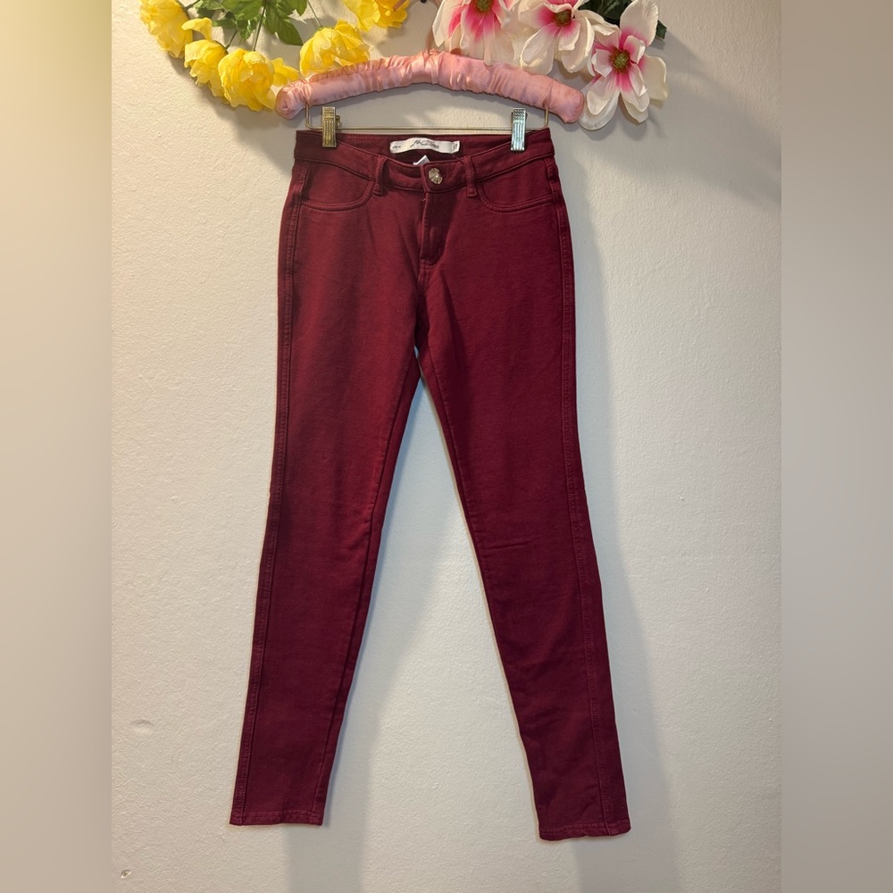 Slim Fit Burgundy Skinny Jeans for Women